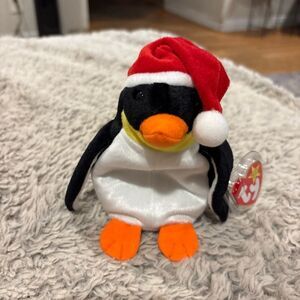 Ty Beanie Baby‎ Zero Penguin Kids OS Black Excellent Santa Hat Christmas Plush
